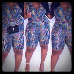 Snake Print Bodysuit Set